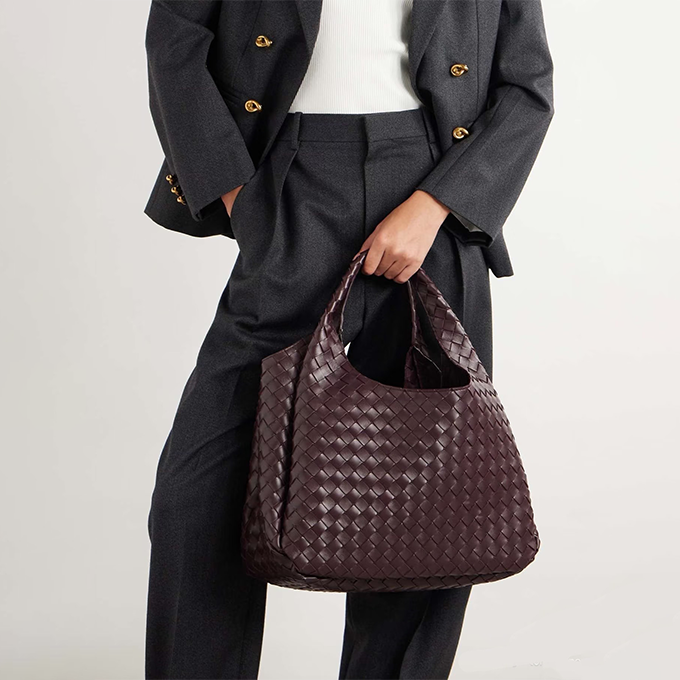 bottega veneta large campana full intrecciato suede nappa leather hobo shoulder bag #844250